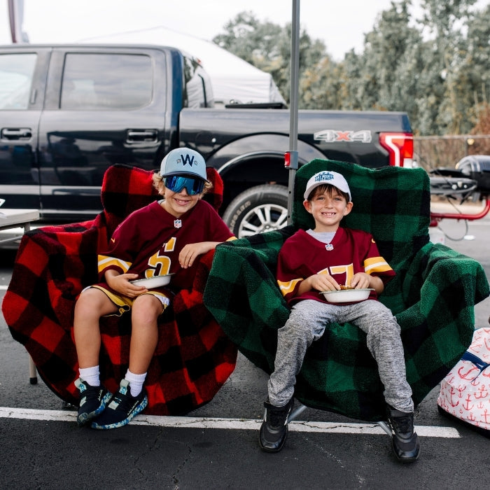 Red Plaid Chair Blanket Outdoor Use