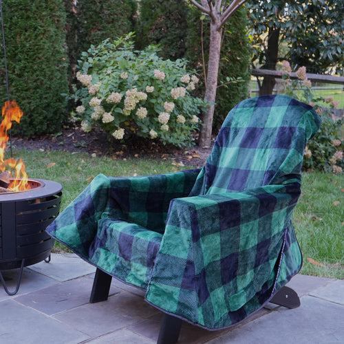 The Chair Blanket Deluxe - Green Plaid