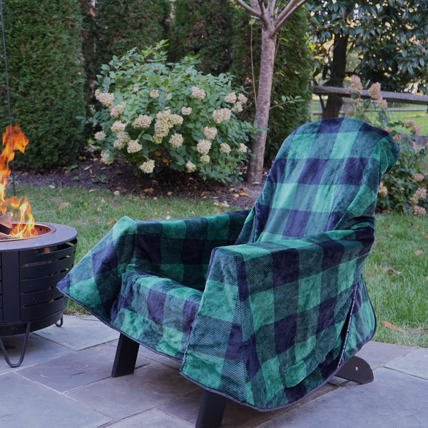 The Chair Blanket Deluxe - Green Plaid
