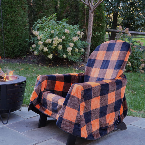 The Chair Blanket Deluxe - Orange Plaid